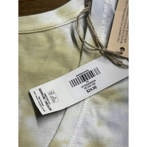 NWT Natural Reflections Hydrangea Green White Gray Tie Dye Tee 1X NEW 90's Y2K - Picture 6 of 10